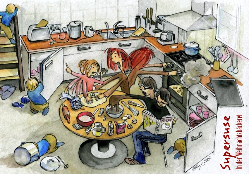 [Cartoon: In der Weihnachtsb�ckerei]